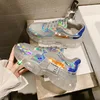 Marque printemps tendance femmes baskets transparentes Harajuku dames plate-forme gelée chaussures Laser chaussures décontractées brillant chaussures de course ► Photo 1/5