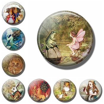 

3pcS Fairy Tale Cute Cartoon rabbit bear Unicorn Frog Refrigerator Sticker Glass Cabochon Hedgehog Magnet Fridge Message Holder