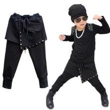 Новинка года; модная детская одежда шаровары для танцев в стиле хип-хоп спортивные брюки с карманами; спортивные брюки в стиле панк