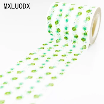 

Decor Washi Tape Set Green Flower Pattern Korean Slim Paper Tape DIY Office Stationery Decorative Adhesive Masking Tape 1PCS/Lot
