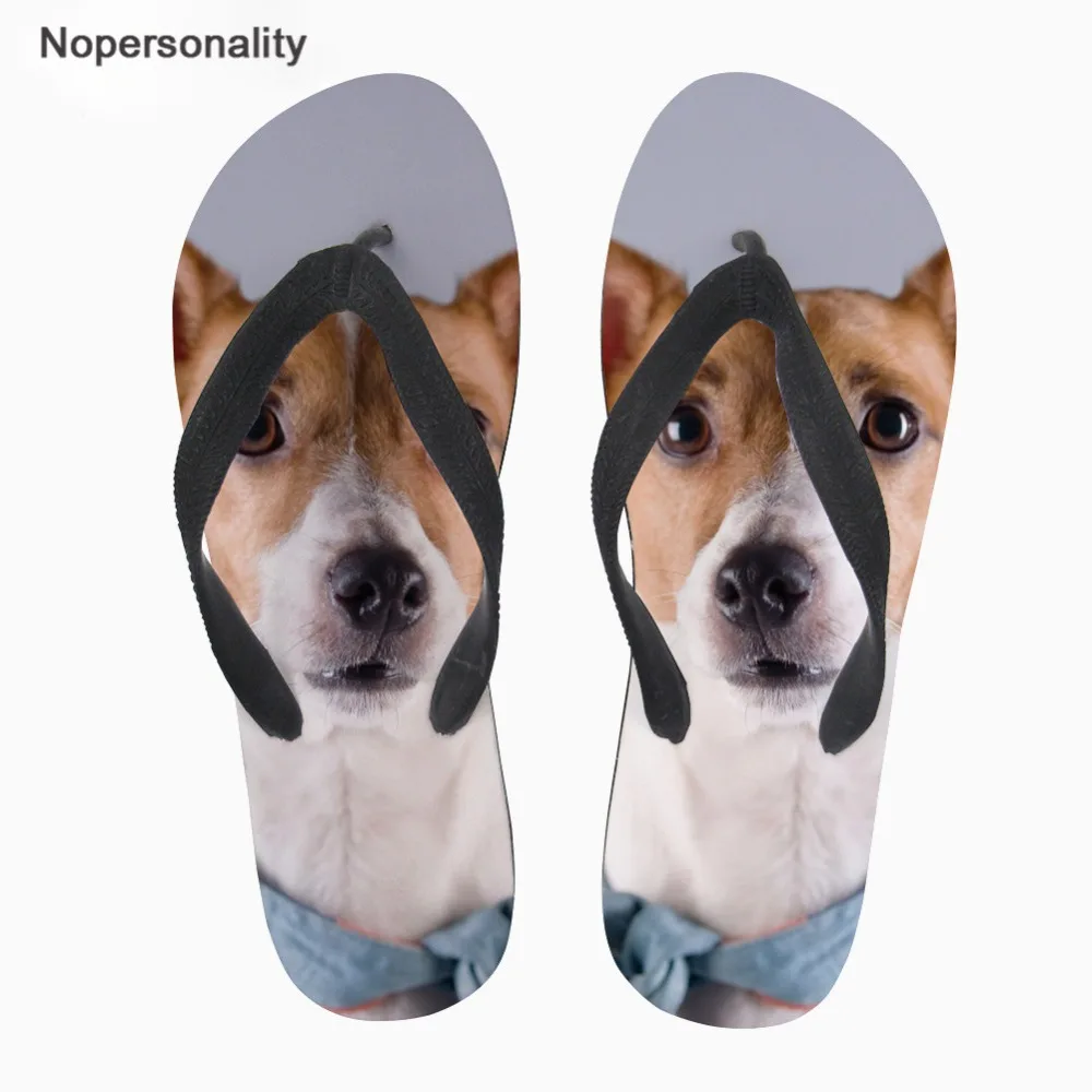

Nopersonality Summer Flip-flops Slippers Beach Sandals Basenji Dog Prints Soft Rubber Sole Shoes Flat Male Flip Flops terlik