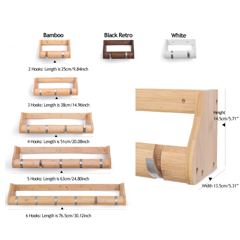 UENGAGE настенный крючок для пальто, Бамбуковая деревянная вешалка для пальто для прихожей, ванной комнаты, гостиной, спальни, домашний декор, плавающая полка