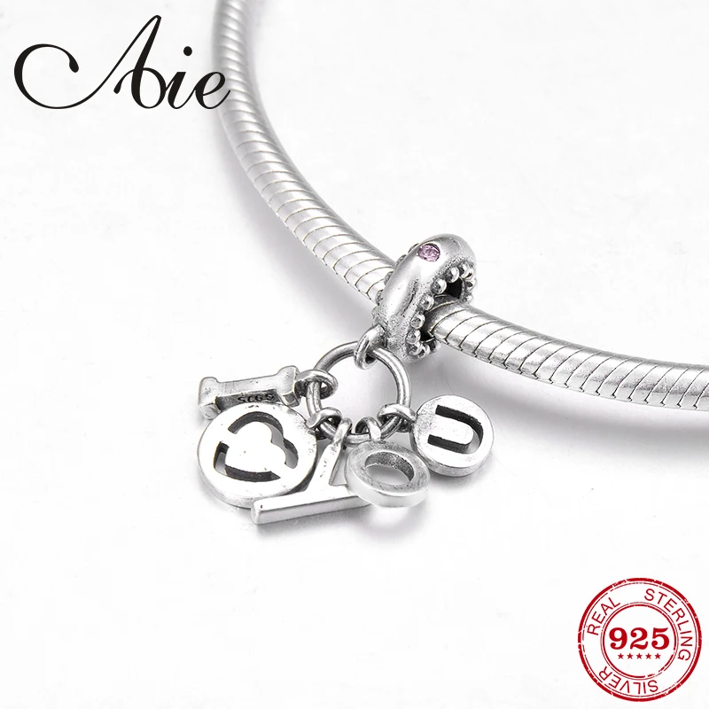 

Full of love 925 Sterling Silver letter shape fine Pendants Beads Fit Original Pandora Charm Bracelet Jewelry making