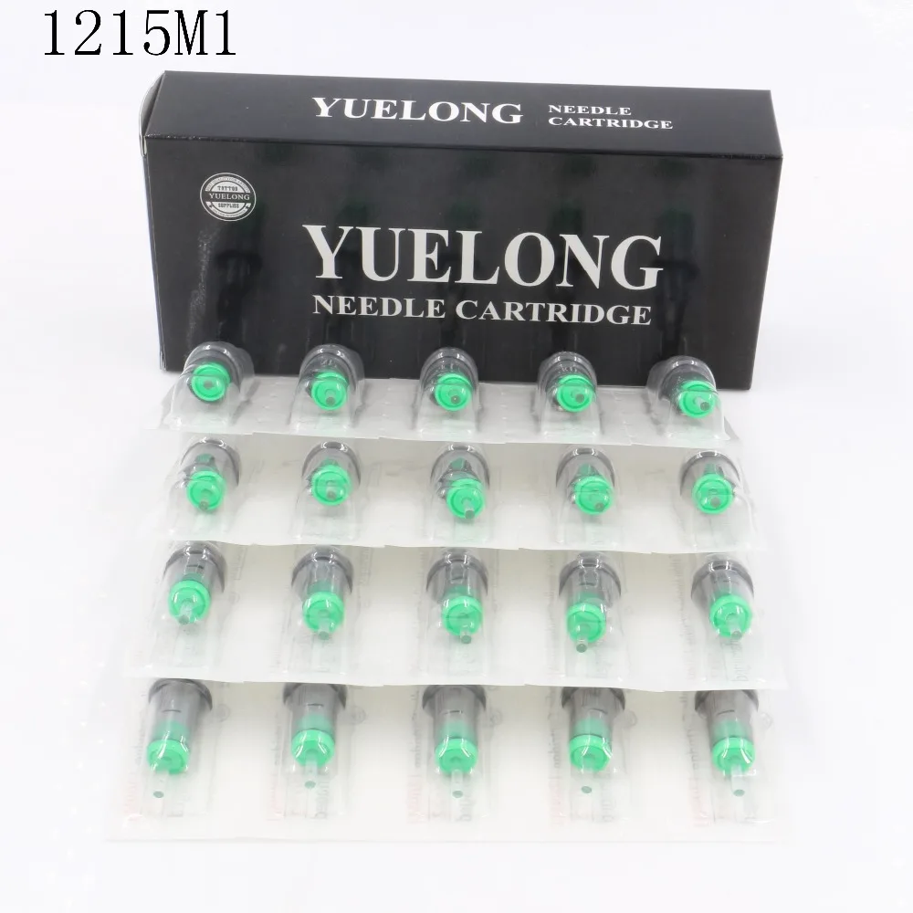 

YUELONG 20pcs Tattoo Needle Permanent Makeup 1215M1 Round shader Cartridge Needles for tattoo tips for tattoo machine pen