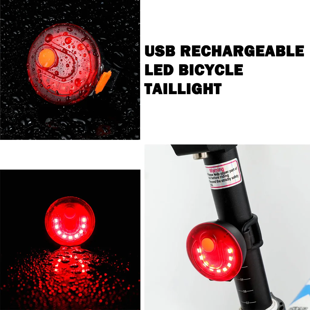 Clearance Belakang Bicycle LED USB Rechargeable Anti Air Bicycle Parts Taillights Warning Cycling Portable Light, USB Style Rechargeable 0