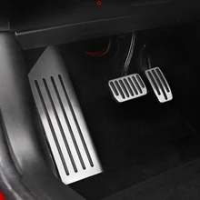 Plaquettes de pied en alliage d'aluminium | Pour Tesla modèle 3 accélérateur, frein de carburant de gaz, plaquettes de pédale, tapis de couverture, accessoires de style de voiture