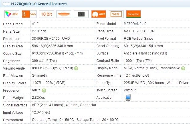 AIO 700-27ISH ЖК-экран M270QAN01 M270QAN01.0 для lenovo AIO 700-27ISH Ideacentre AIO 700(2"