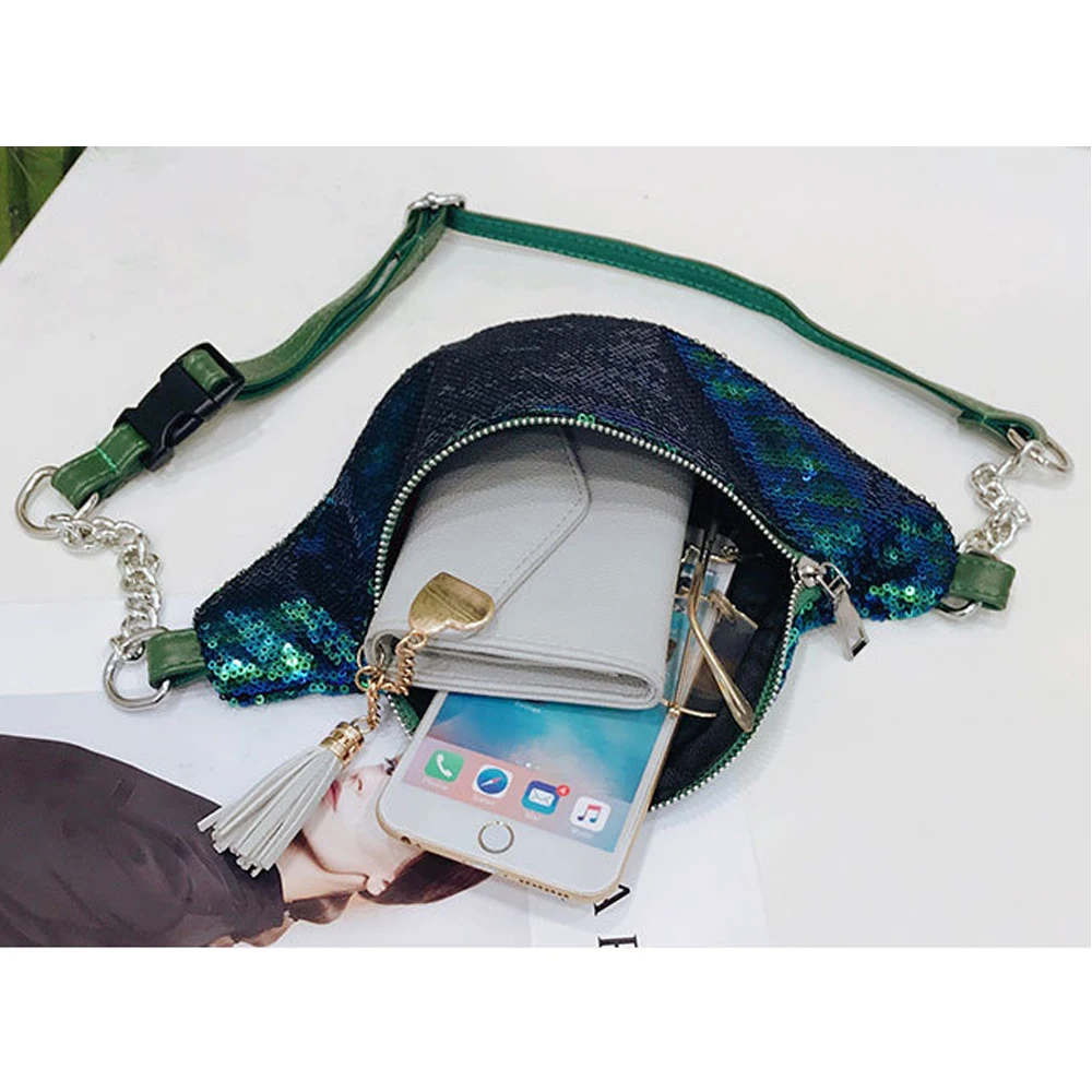 2019 Новая мода блесток талии поясная сумка на пояс сумка для путешествий Хип Бум Сумка Женский кошелек