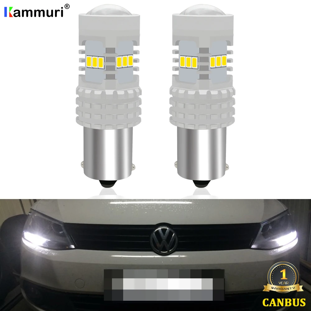 CANbus без ошибок 1500 люмен HID Белый 1156 7506 P21W светодиодный лампы для VW Volkswagen MK6 Jetta дневные ходовые огни, 6000 K 12 V