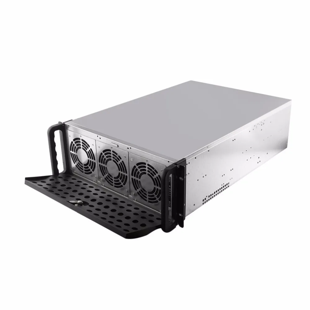 Open Air Mining Frame Rig Graphics Case GPU ATX Fit 6/8 Graphics Card Ethereum ETH ETC ZEC XMR 10 Fans With Lock For 6-8 GPU