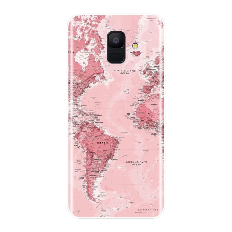 Задняя крышка с картой мира для Samsung Galaxy A3 A5 2016 2017 A6 A7 A8 2018 мягкий силиконовый чехол