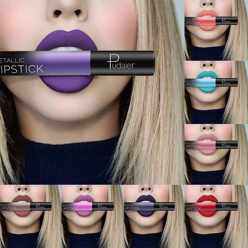 

2018PUDAIER Brand Matte Liquid Lipstick 26 Colors Velvet Waterproof Nude Purple Black Lipstick Soft Tint Lipgloss Lips Cosmetics