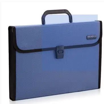 Балык папку A4 сетки портативный multi-бумажные сумка папку информации об расширение кошелек файла документа сумка папка портфель - Цвет: blue