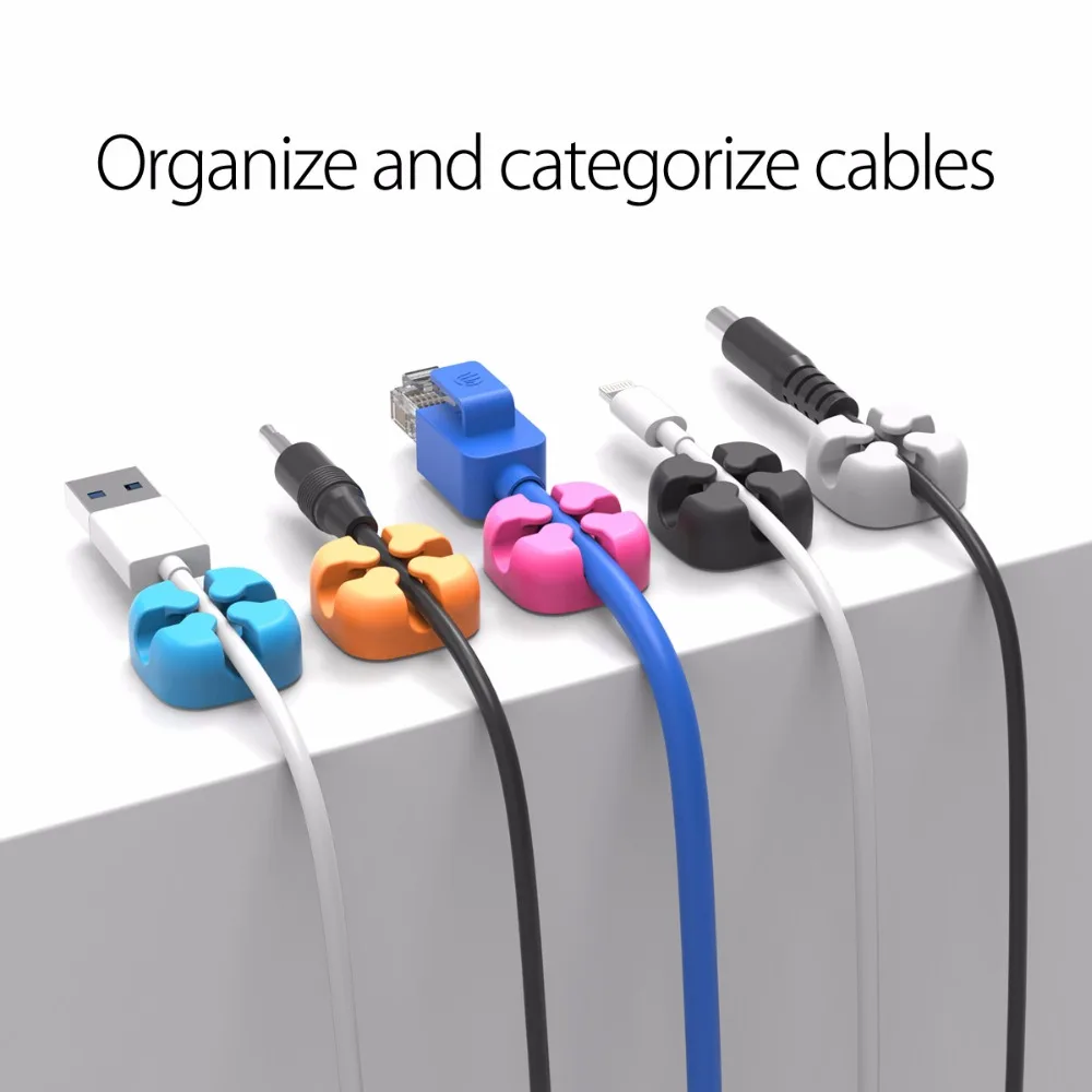5Pcs Colorful Cable Winder Earphone Cable Organizer USB Cable Holder