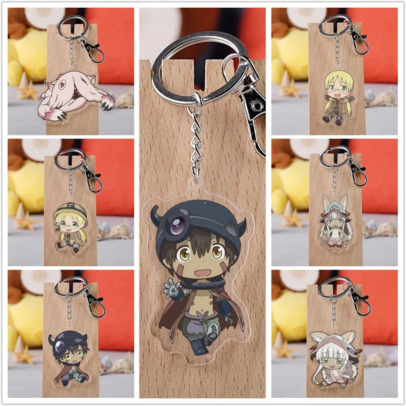 

10 pcs/lot Anime Made in Abyss Acrylic Keychain Toy Figure Nanachi Bag Pendant Double sided Key Ring Gifts
