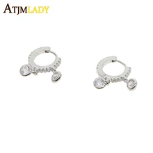 Серьги Brincos, серьги с кубическим цирконием, серьги для девочек, Женские Ювелирные изделия, подарок из стерлингового серебра 925 пробы, Висячие маленькие серьги