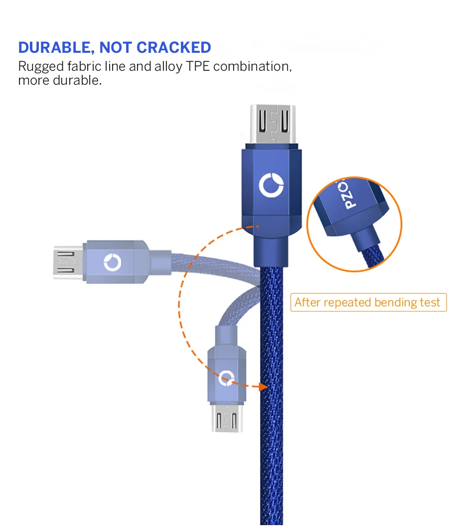 Pzoz Быстрая зарядка Micro USB Кабель нейлоновый шнур MicroUSB 2A Android Micro-USB 1 м 2 м 2 м 3 М Micro USB кабель зарядного устройства красный для Samsung