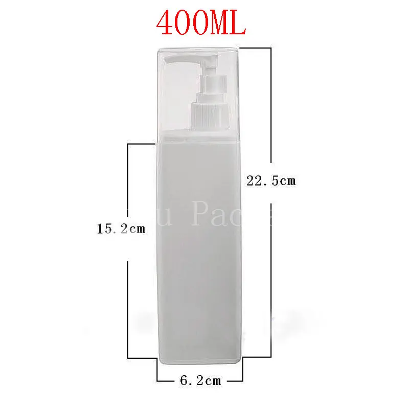 Wholesale 400ml Square White Plastic Lotion Bottle,400cc Shampoo/shower