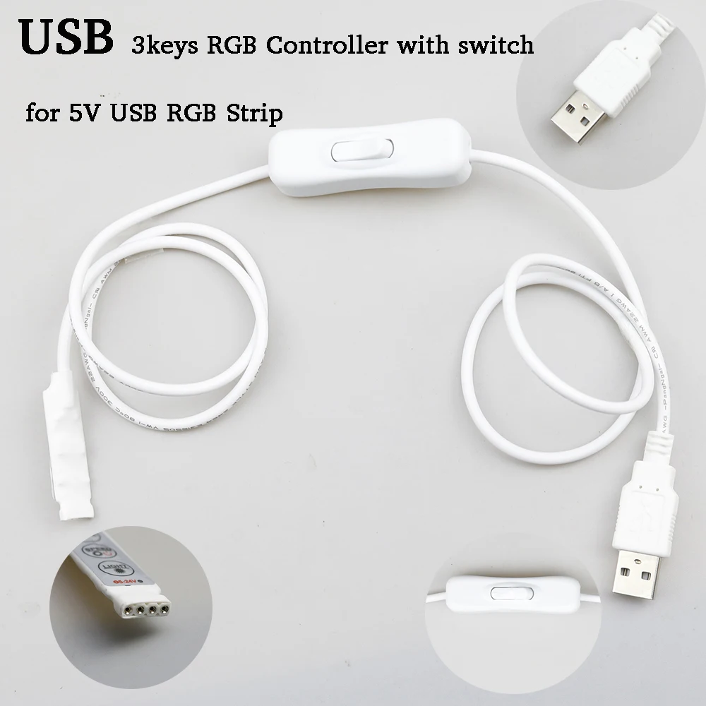 DC 5V 12V USB RGB контроллер мини диммер с переключателем 19 динамических режимов 20