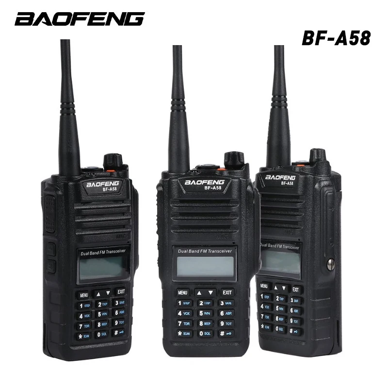 2 шт./лот Baofeng BF-A58 портативная рация Водонепроницаемый UHF VHF радио Профессиональный многодиапазонный двухдиапазонный A58 двухсторонний радиоприемопередатчик