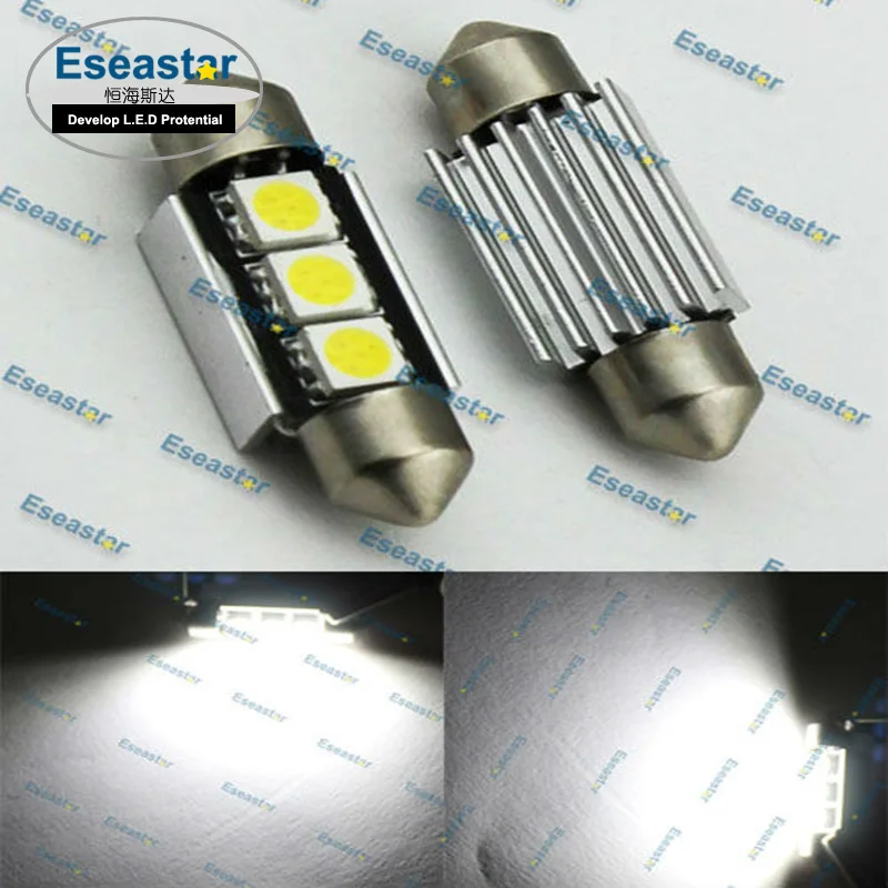 Eseastar 2 шт./лот популярная Светодиодная лампа 3 LEDSMD5050 светодиодная гирлянда C5W 36 мм