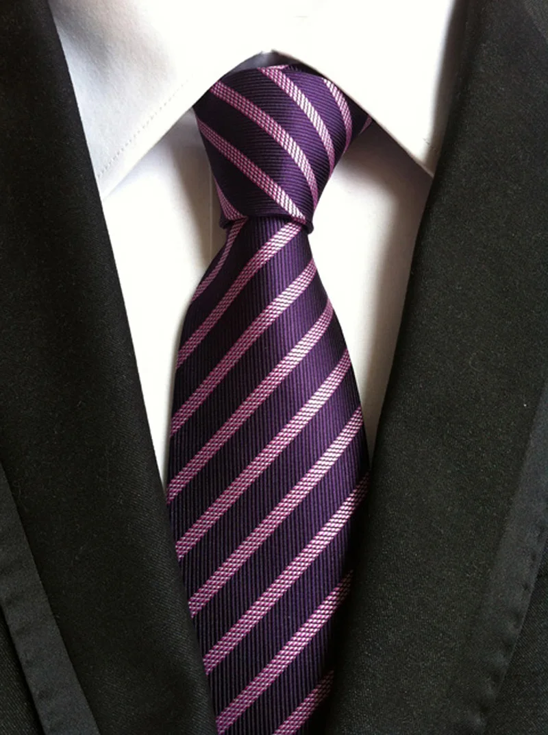 Дизайнерский галстук ЖАККАРДОВЫЙ шелк мужской Gravata мужской галстук для свадьбы синие черные галстуки в полоску Повседневная рубашка аксессуары