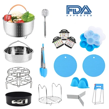 

New 15PCS Accessories for Instant Pot Pressure Cooker Accessories for Ninja Foodi Include Steamer Basket Egg Steamer Rack