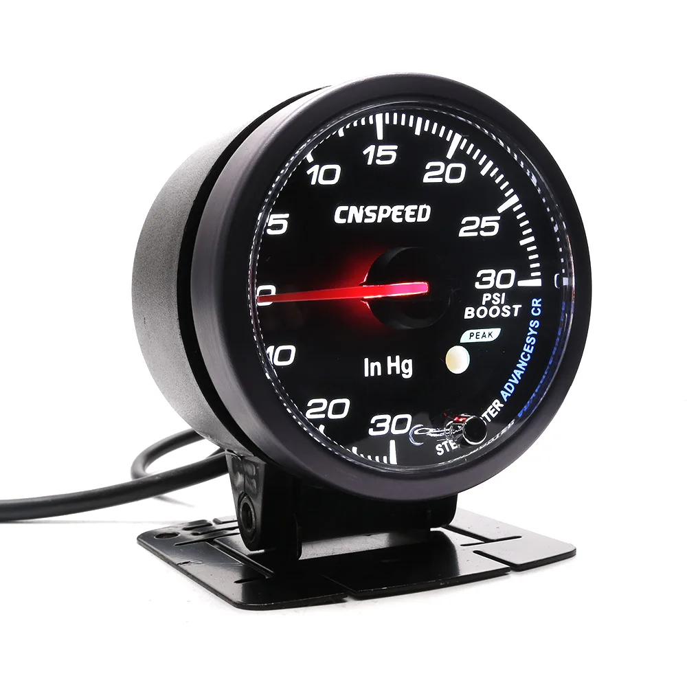 CNSPEED 60 мм 12 в автомобильный турбо Boost Gauge PSI с сенсором черный лицо белый и янтарный освещение турбо boost метр YC101412+ YC100211