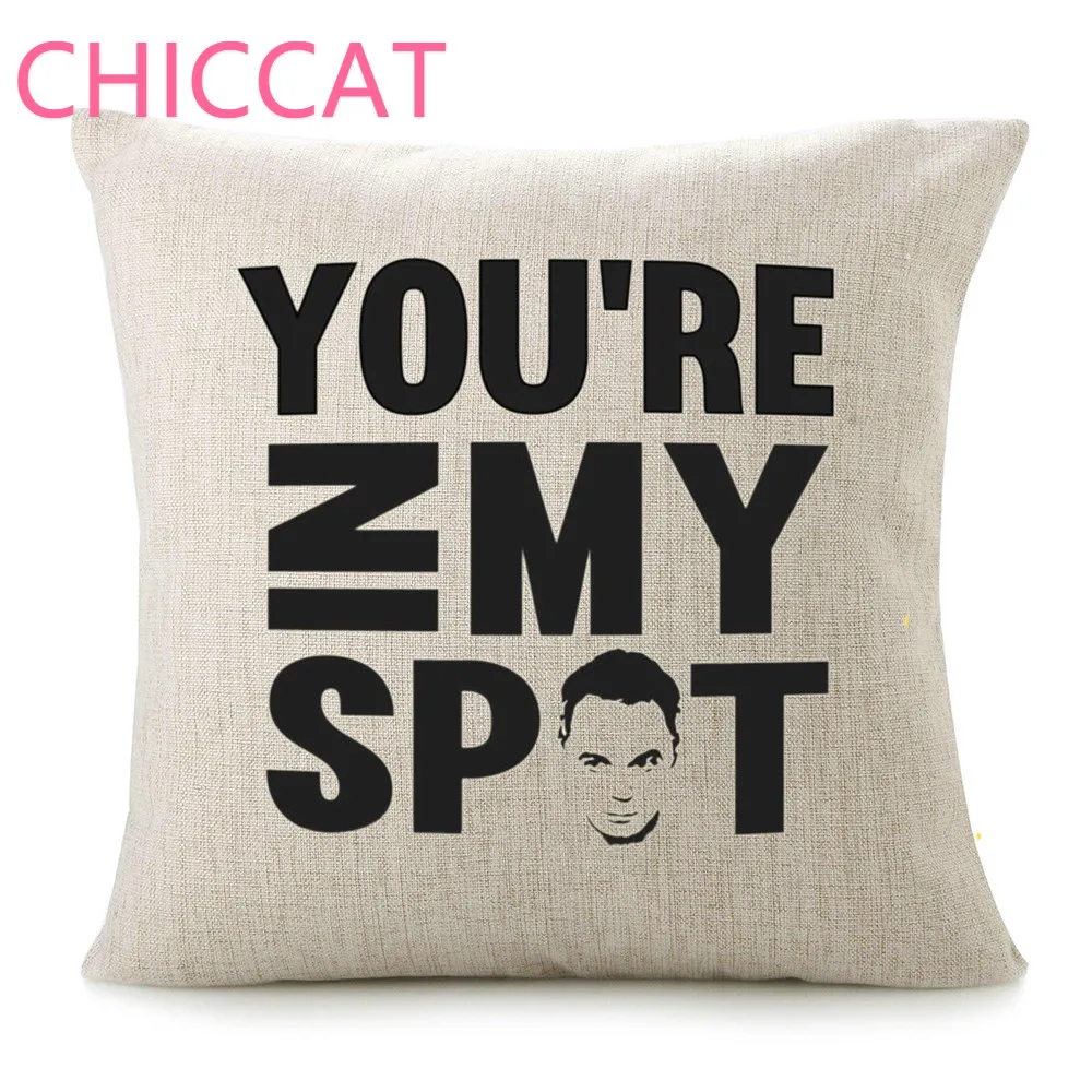 CHICCAT Cotton Linen Throw Pillow Case - &quotYOU'RE IN My SPOT&quot Calligraphy Home Decor Engagement Present Gift Cushion Cover | Дом и