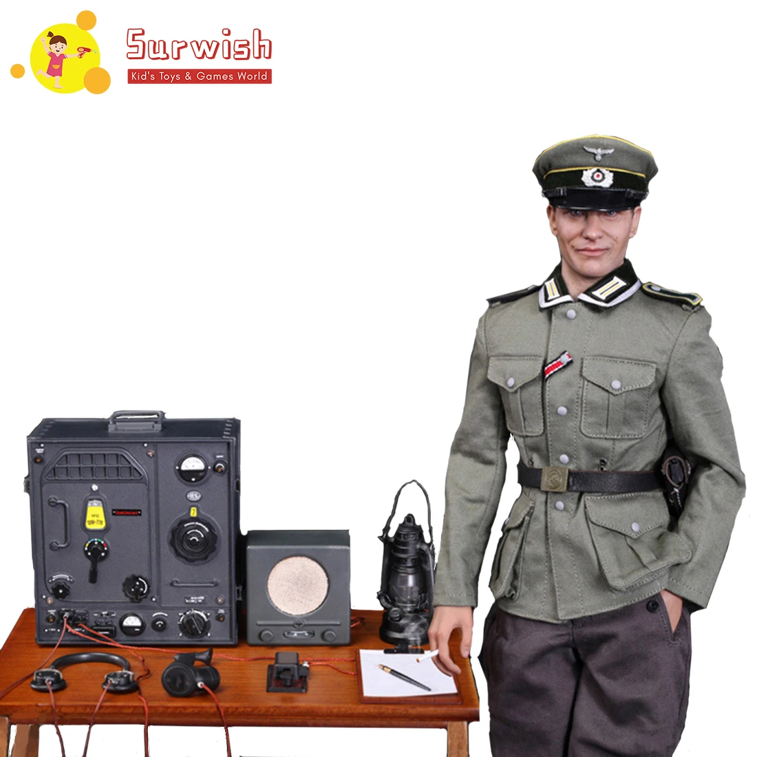

Free Shipping 1/6 Scale Soldier Action Figure Suit Movable Headsculpt German Communications Center Radio Soldier Corporal