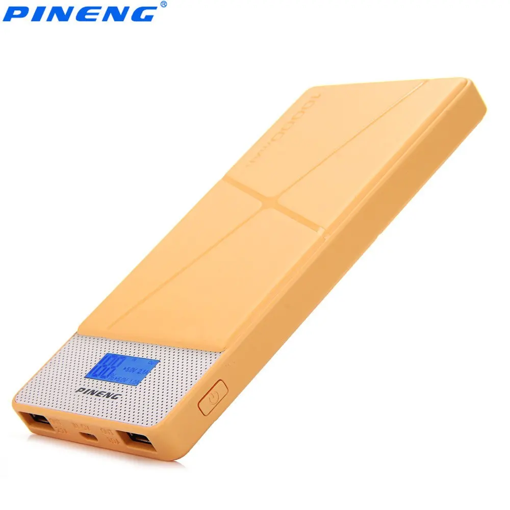 Original PINENG PNW - 983S Dual USB Charging 10000mAh Portable Power Bank External Battery Charger with LCD Screen Flashlight