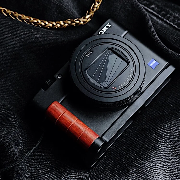 Wooden Wood Circular Hand Grip Bracket Quick Release L Plate for Sony RX100M6 M5 M4