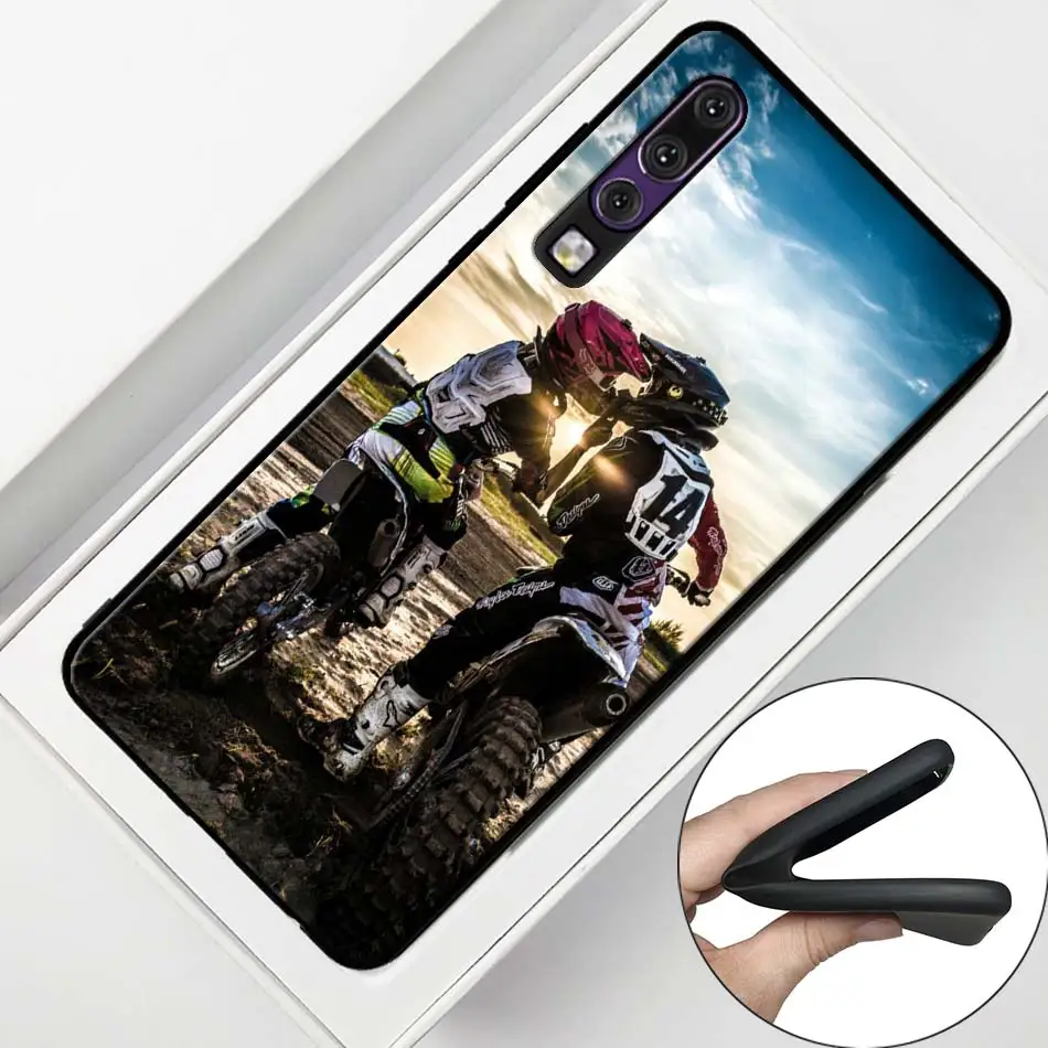 Moto Cross moto rcycle спортивный черный чехол для huawei P30 20 Pro P10 P20 P30 Lite mate 10 20 Lite P Smart Plus чехол