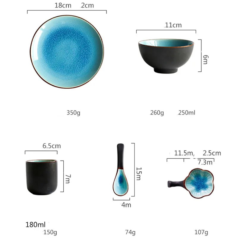 KINGLANG Керамическая пиала для риса кракле глазурованная посуда набор чайная чашка столовая тарелка Настольный набор отельные принадлежности