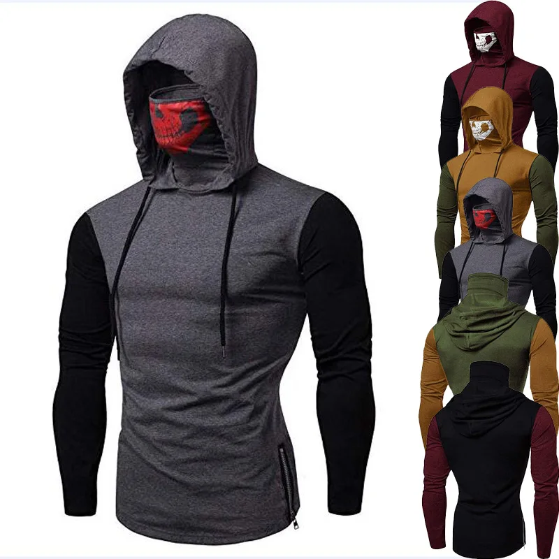 

Supernatural Hoodie sweatshirt 19 male long sleeve solid hoodie men black red big sizeSkateboard Sweatshirt Skull Mask Stitching