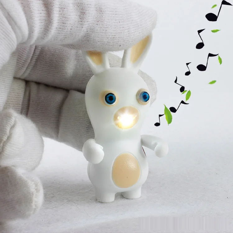 New LED Flashlight Keychina with Sound Action Toy Figures Raving