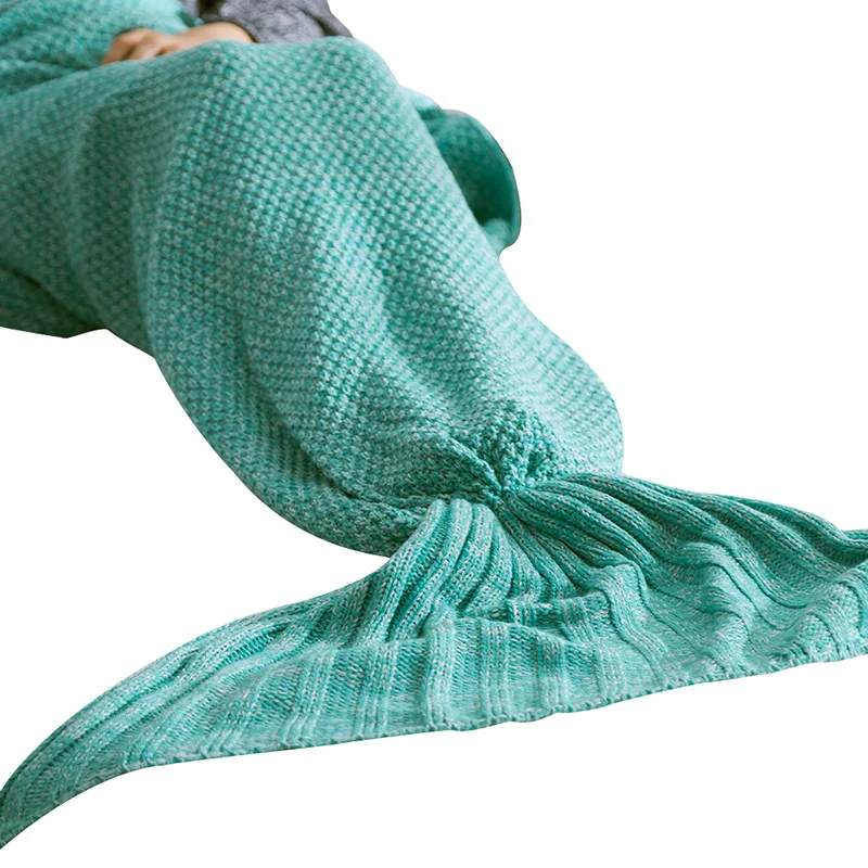 

80*180 Towel Blanket Spring and Autumn Line Blanket Warm and Comfortable Knitted Mermaid Tail Blanket