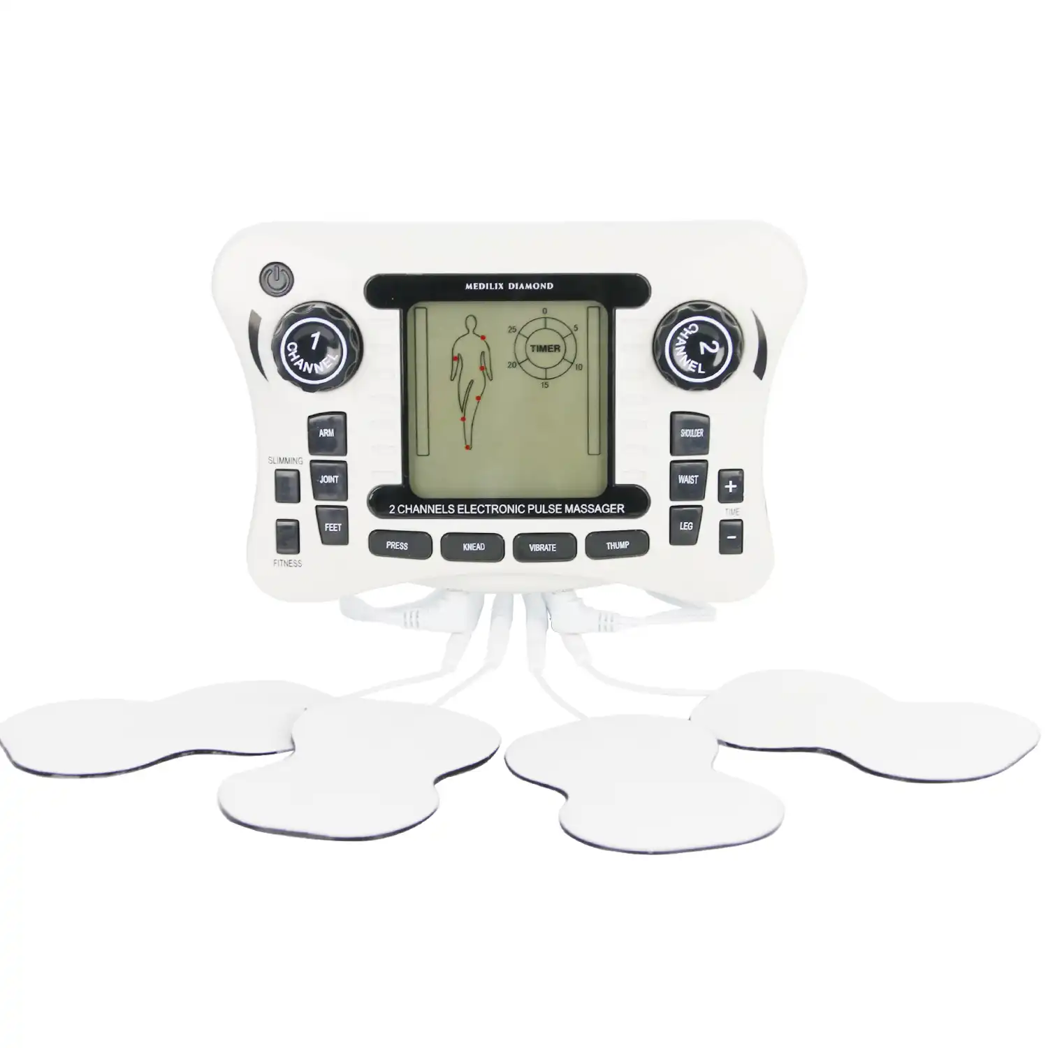 110 240V TENS Digital therapy Dual channel output EMS pain relief massager Electrical nerve muscle
