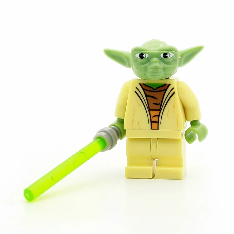 Goedkoop Enkele Verkoop STER OORLOG Jedi Yoda Yuda met LightSaber Han Solo Obi Wan Darth vader Model minifig Bouwstenen kinderen Speelgoed