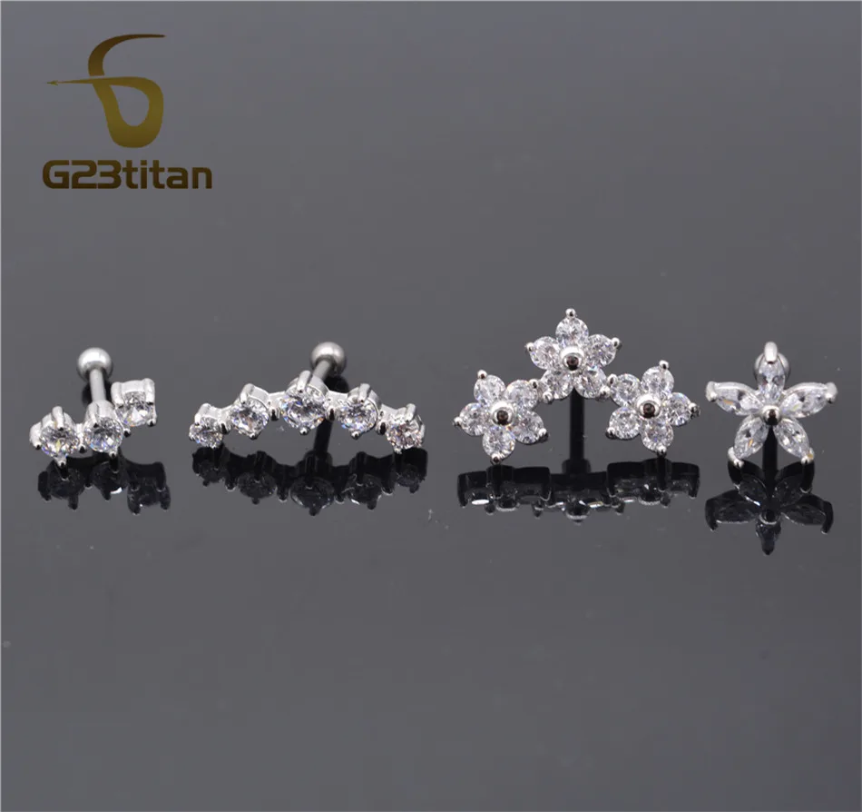 G23titan Ear Piercings Jewelry Mens Womens 16G 6mm Labret Studs for Lobe Tragus Piersing Fashion Ear Plugs Barbell