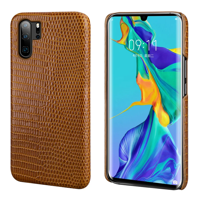 Для Huawei P30 чехол для задней панели телефона ящерица кожа натуральная Защитный