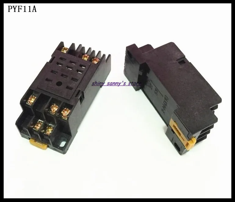 2Pcs 8PFA 10A 300VAC 8 Round Pin Rail Mount Power Relay Socket Base for JS14 