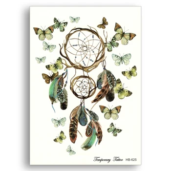 

Water Transfer Fake tattoos Waterproof Temporary Stickers Disposable Colour glitter dreamcatcher dream catcher Sexy Body Art Arm