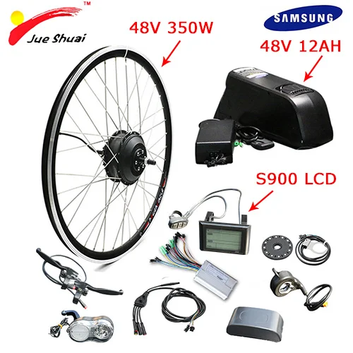 48 В 350 Вт 500 Вт набор для переоборудования электрического велосипеда с литиевой батареей для 2" 24" 2" 27,5" 700C 2" колеса для мотора горного велосипеда - Цвет: 350W S900 48V 12AH
