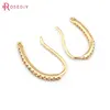 (31617)4PCS height 20MM 24K Gold Color Plated Brass with Zircon Earrings Hook High Quality Diy Jewelry Findings Accessories ► Photo 2/6