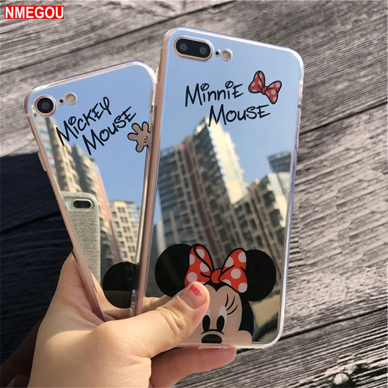

Cartoon Mickey Mouse Mirror Phone Cases for IPhone 6 6S 7 8 Plus SE 5S 5 Silicone Soft Cover for IPhone X XR XS Max 3D Cute Case