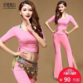 

2018 New Rushed Bellydance Costume Branded Dance Garments Belly Costume Set Professional For Women Bellydance Top+ Pants Ff6133