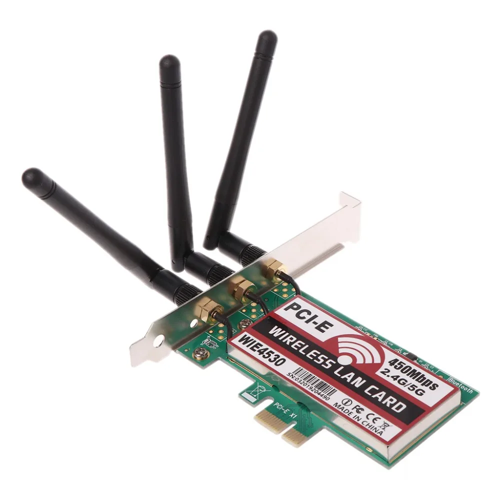 

450Mbps Wireless WiFi Network Card PCI-Express Adapter Desktop Card for Intel 5300 with Compatible Slot PCI-E X1/X4/X8/X16