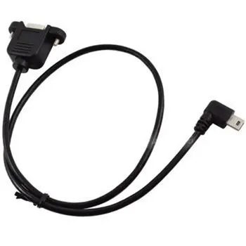 

0.5m USB 2.0 B female panel mount to mini 5pin male right angle extension cable