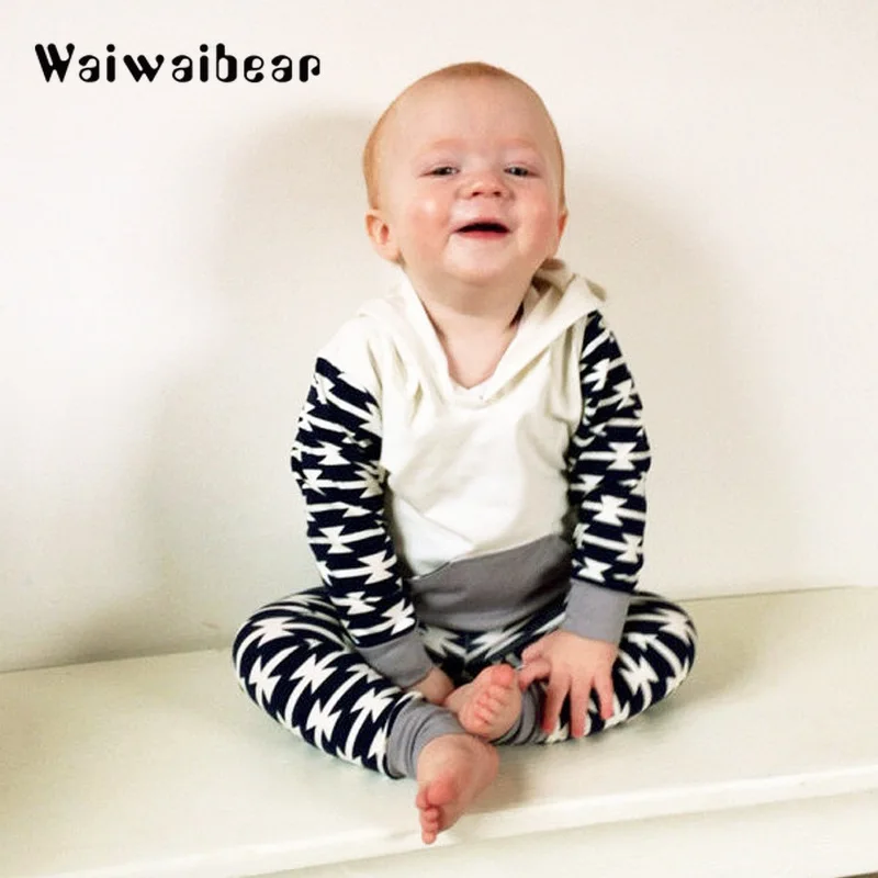 

Autumn New Baby Set Casual Cotton Long-sleeved Hooded T-shirt+Trousers 2pcs Newborn Baby Clothes Set For Boys